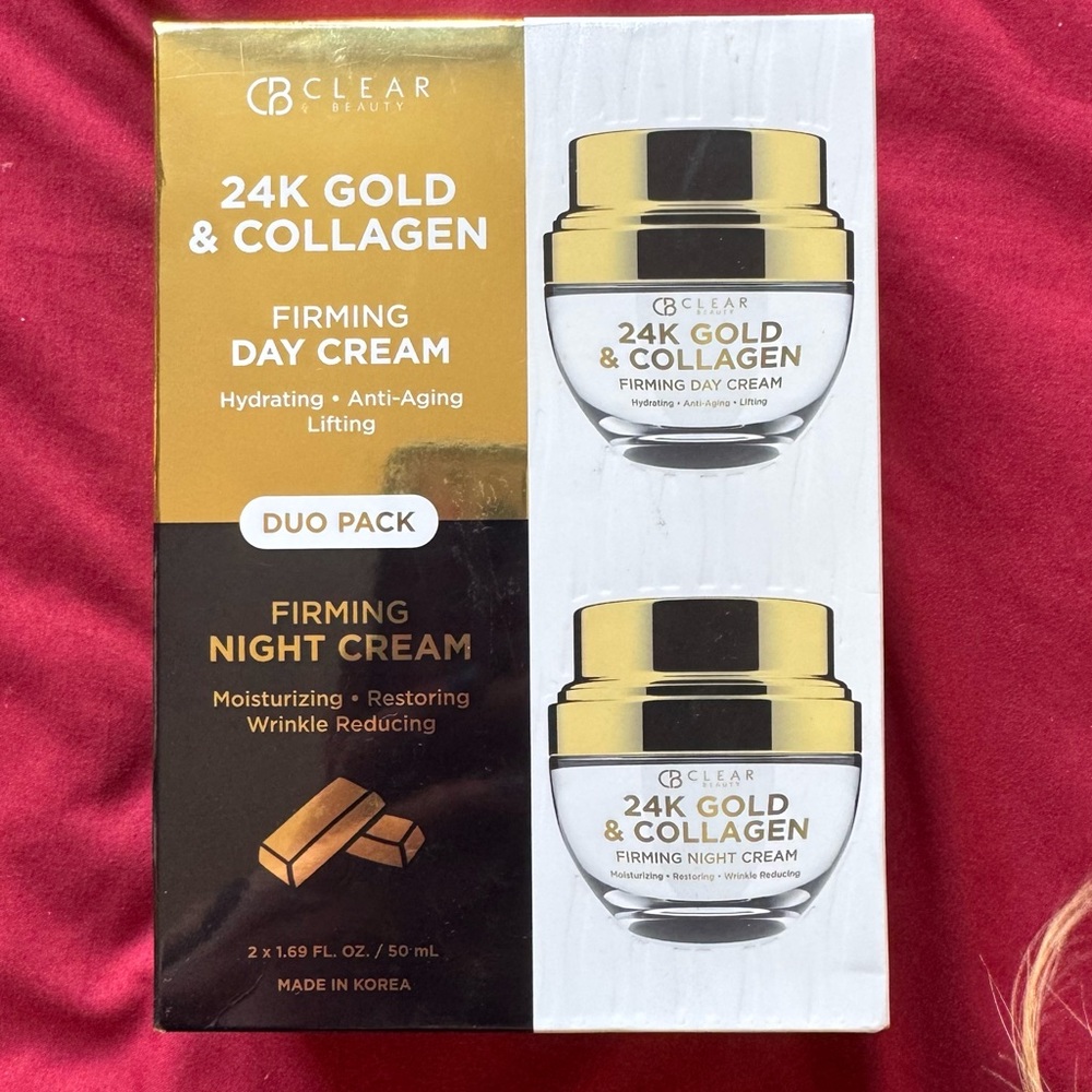CB Clear Beauty 24K Gold & Collagen Firming Day + Night Cream Duo